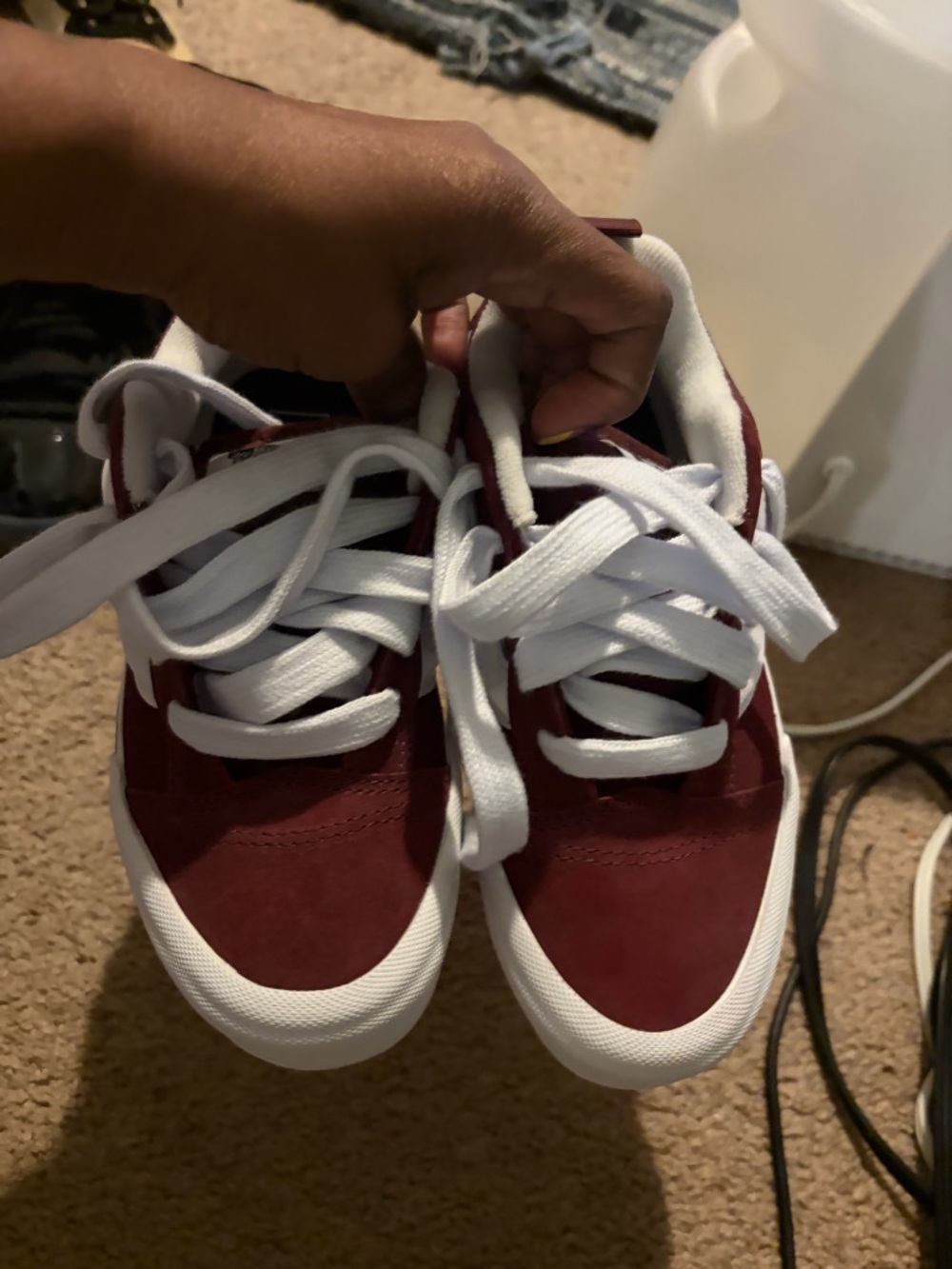 Vans Kids Sneakers Burgundy and White